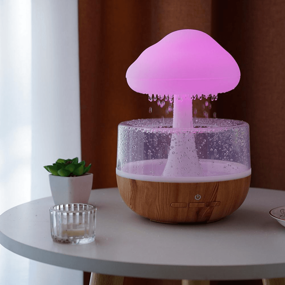 image-USB Colorful Mushroom Humidifier Rain Cloud Humidifier