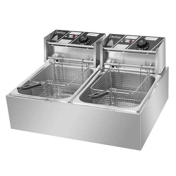 image-2500W 220-240V 12L Stainless Steel Double Cylinder Electric Fryer