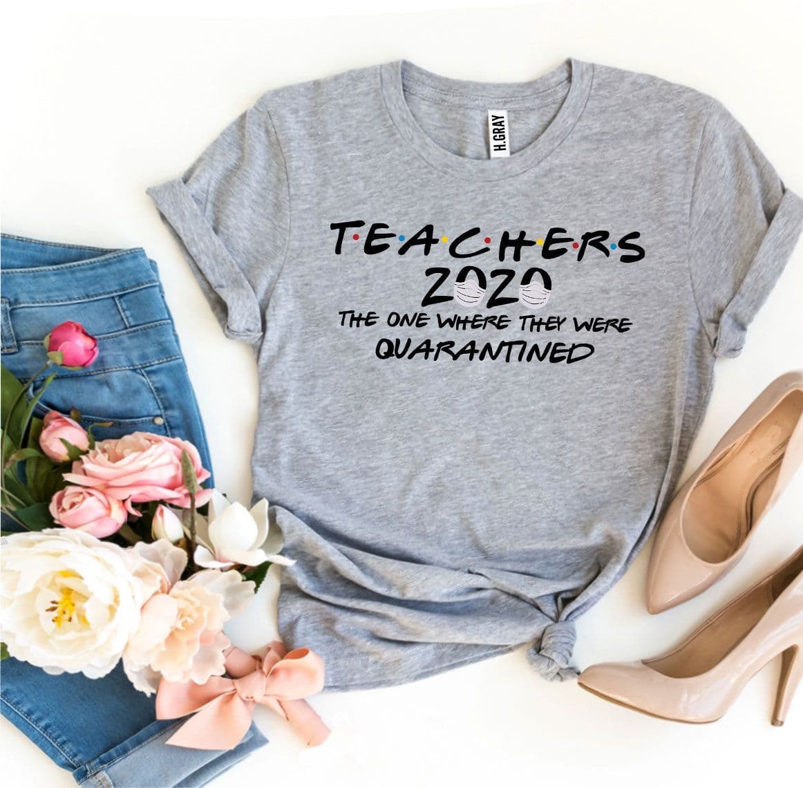 image-Bella Canvas 2020 Teachers T-shirt - Cotton - Sizes XS-3XL (64 characters)