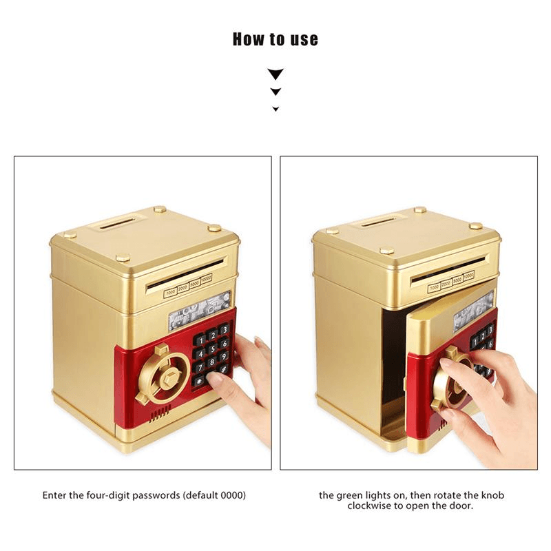 image-Automatic Electronic Piggy Bank ATM Password Money Box For Children