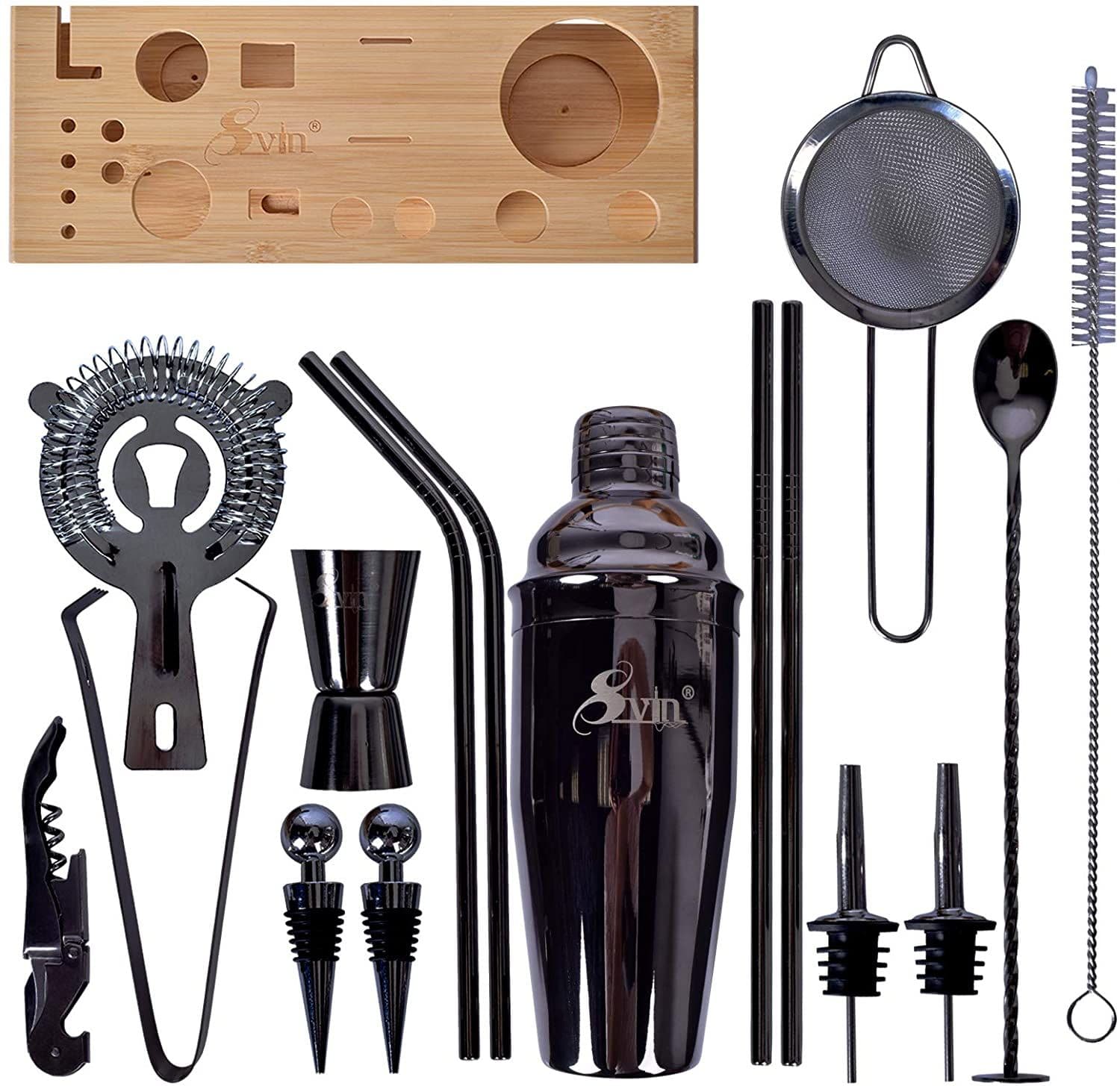 image-20 Pcs Bartender Kit Stainless Steel Bar Tools for Drink