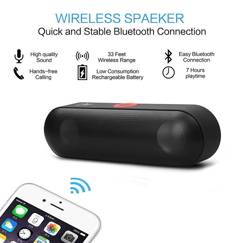 image-3D Stereo Music Surround Portable Wireless Bluetooth Speakers