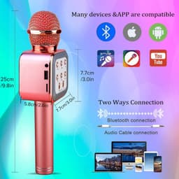 image-Karaoke Wireless Microphone Speaker Dance Light