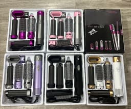 image-5 in 1 Hair Dryer Brush Curling Iron Hair Straightener