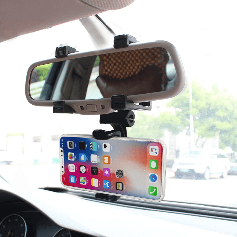 image-360 Degrees Car Phone Holder Car Rearview Mirror Mount Phone Holder