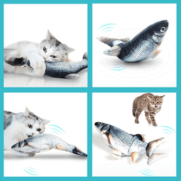 image-Electronic Floppy Fish Cat Toy Moving Fish Toy for Cats
