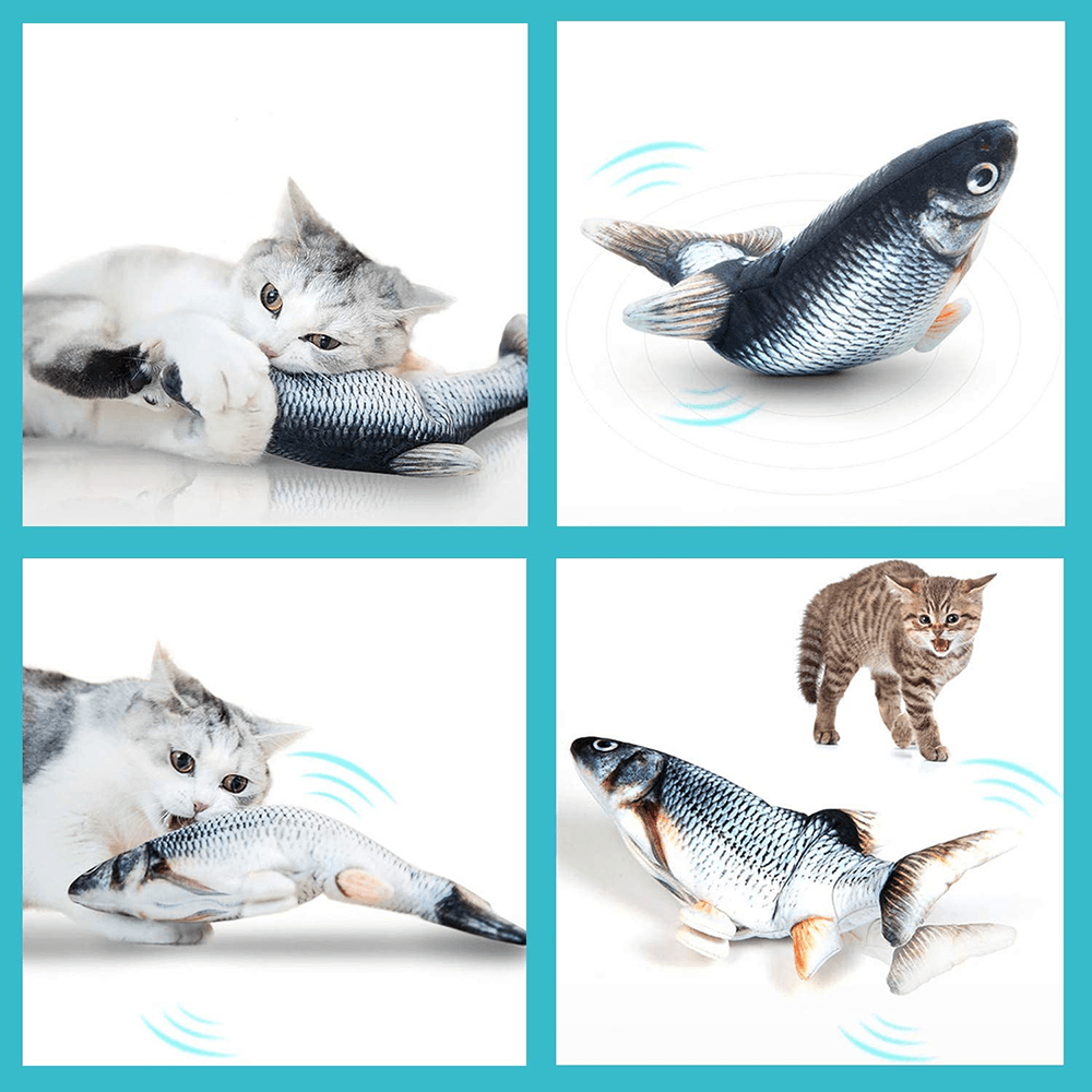 image-Electronic Floppy Fish Cat Toy Moving Fish Toy for Cats