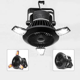 image-Foldable Fan Portable LED Solar Camping Lantern with Hook