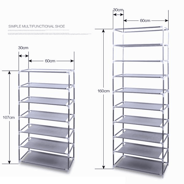 image-Fashionable Room-saving 9 Lattices Non-woven Fabric Shoe Rack