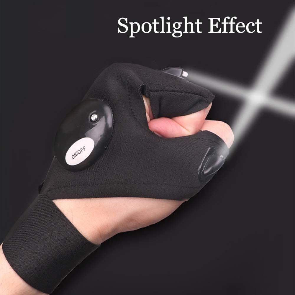 image-LED Flashlights Gloves Fingerless Lighting Gloves