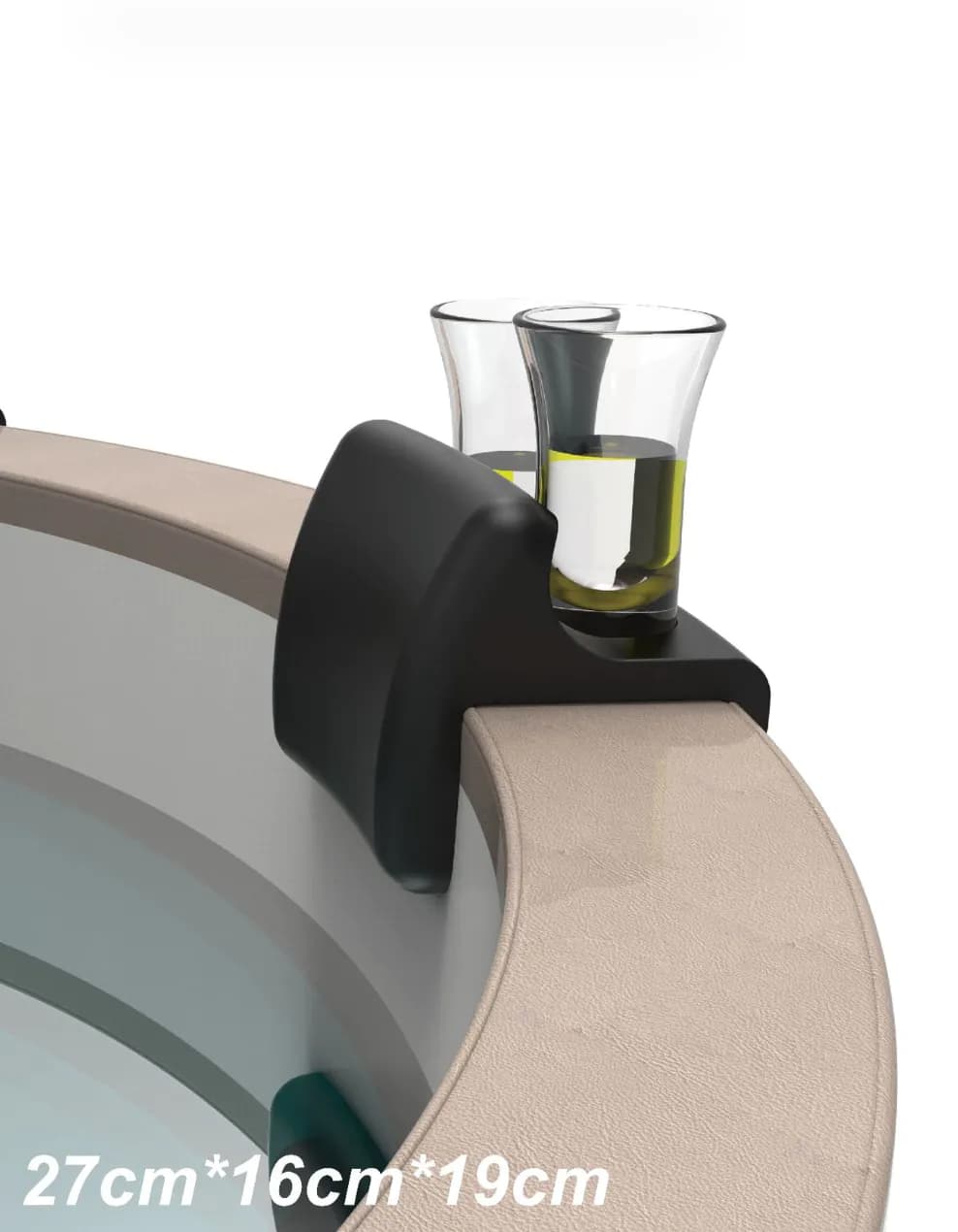 image-2-in-1 Hot Tub Head Rest & Drinks Holder