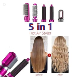 image-5 in 1 Hair Dryer Brush Curling Iron Hair Straightener