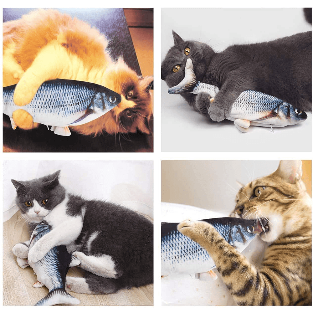 image-Electronic Floppy Fish Cat Toy Moving Fish Toy for Cats