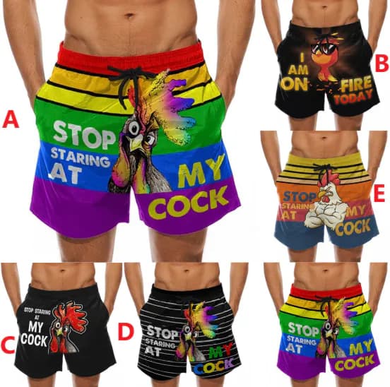 image-Lightweight breathable Men's home pants spoof fun Turkey pants