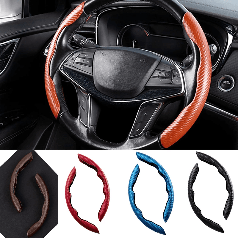 image-1Pair Carbon Fiber Universal Car Steering Wheel Cover
