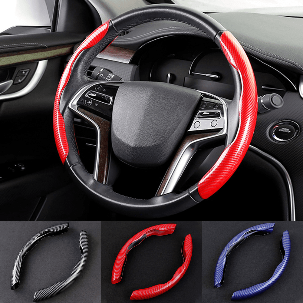 image-1Pair Carbon Fiber Universal Car Steering Wheel Cover