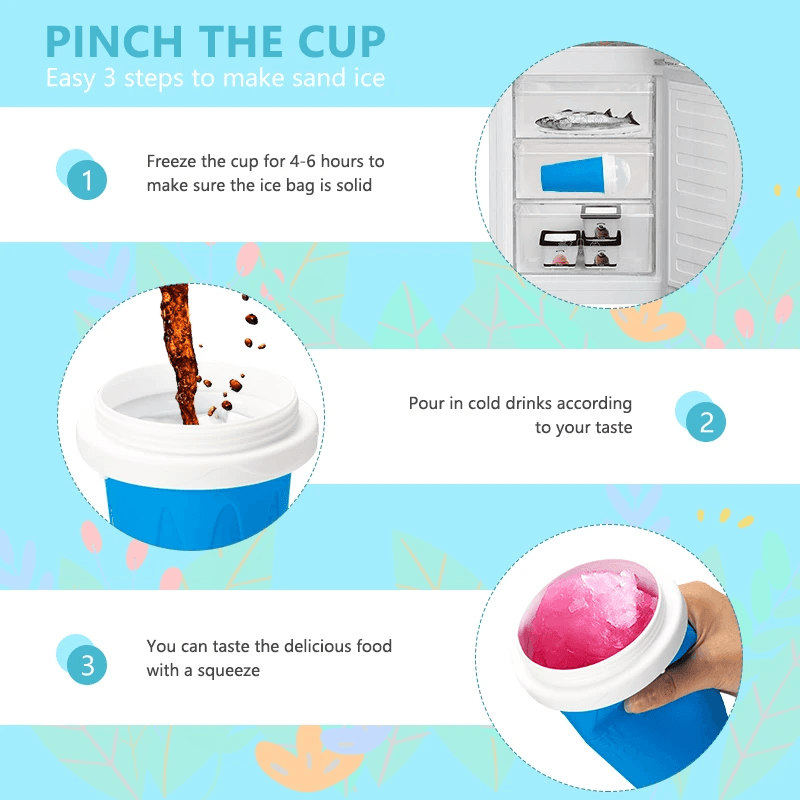 image-Quick Frozen Smoothies Slushy Cup Refrigeration Pinch Cup