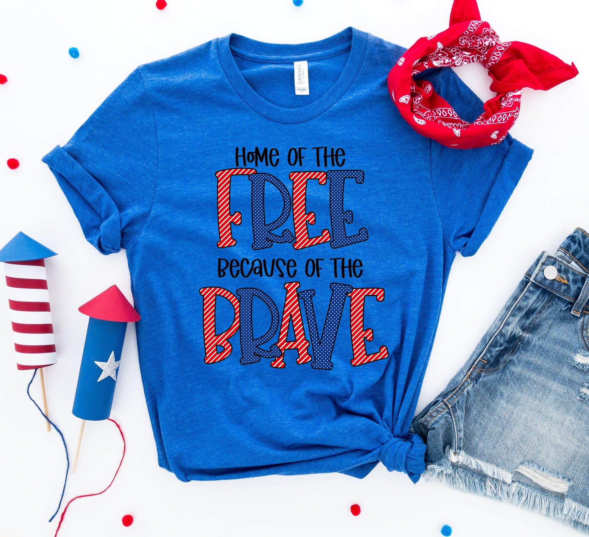 image-Bella Canvas 4th of July T-Shirt - Premium Cotton - Free & Brave Design
