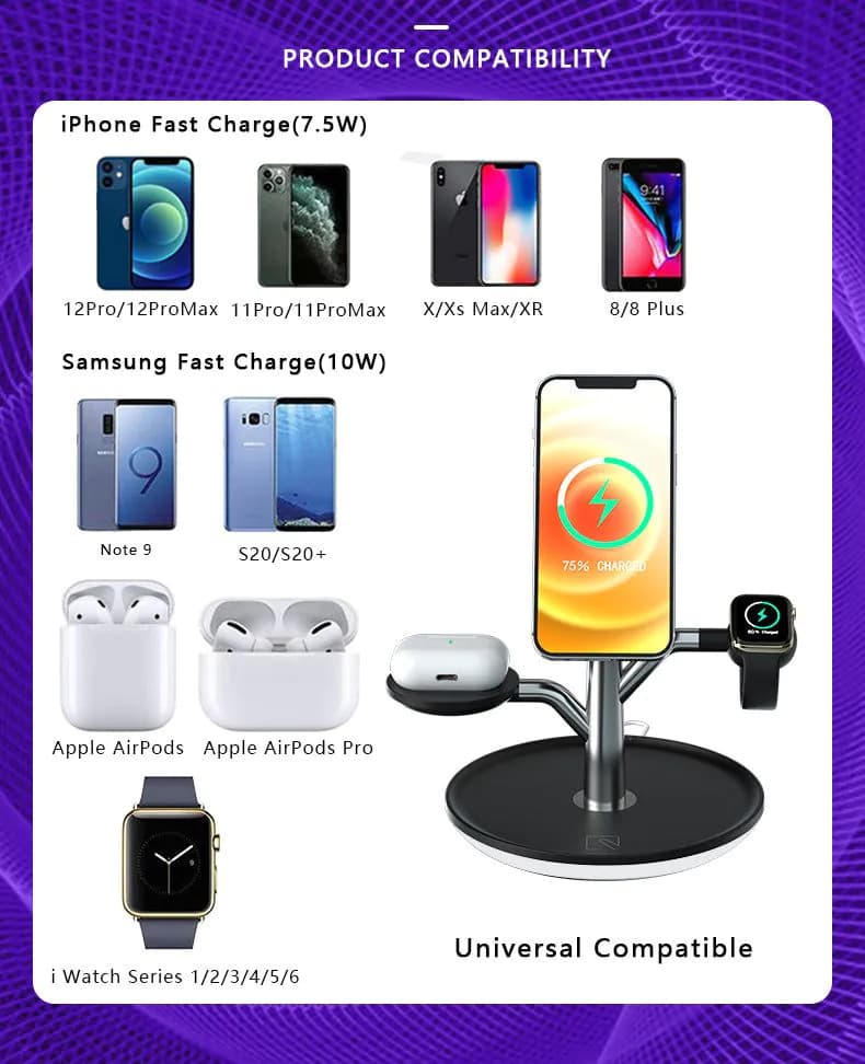 image-Wireless Charging Stand for Iphone Apple Watch Airpods