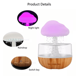 image-USB Colorful Mushroom Humidifier Rain Cloud Humidifier