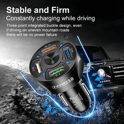 image-4 USB Car Charger Fast 7A QC3.0 Quick Car Chargr Adapter