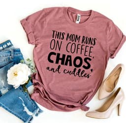 image-Bella Canvas Mom Runs On Coffee T-shirt - XS-3XL