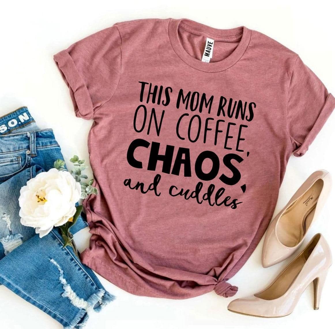 image-Bella Canvas Mom Runs On Coffee T-shirt - XS-3XL