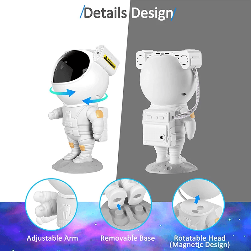 image-Astronaut Galaxy Star Projector Starry Sky Night Light with BT Speaker