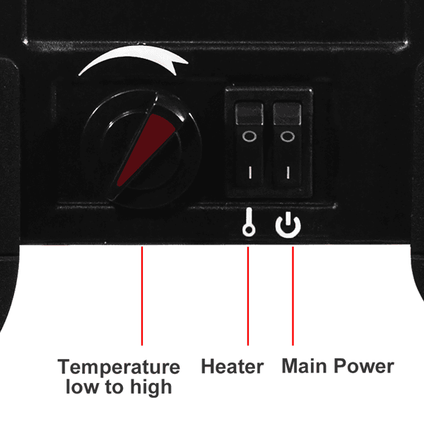 image-14 inch 1400w Freestanding Fireplace With Ntc Temperature Control Knob