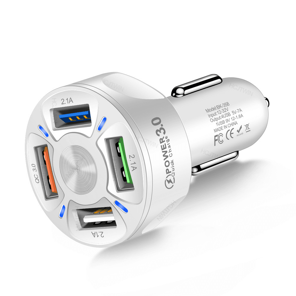 image-4 USB Car Charger Fast 7A QC3.0 Quick Car Chargr Adapter