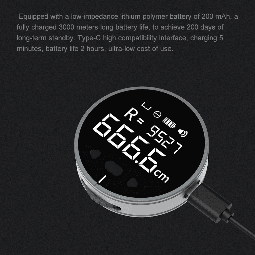 image-Long Standby HD LCD Screen Electronic Ruler Distance Meter