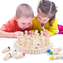 image-Kids Wooden Memory Match Stick Chess Game Fun Block Board Game