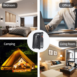 image-Portable Electric Heater Mini Fan Heater Warmer with Remote Control