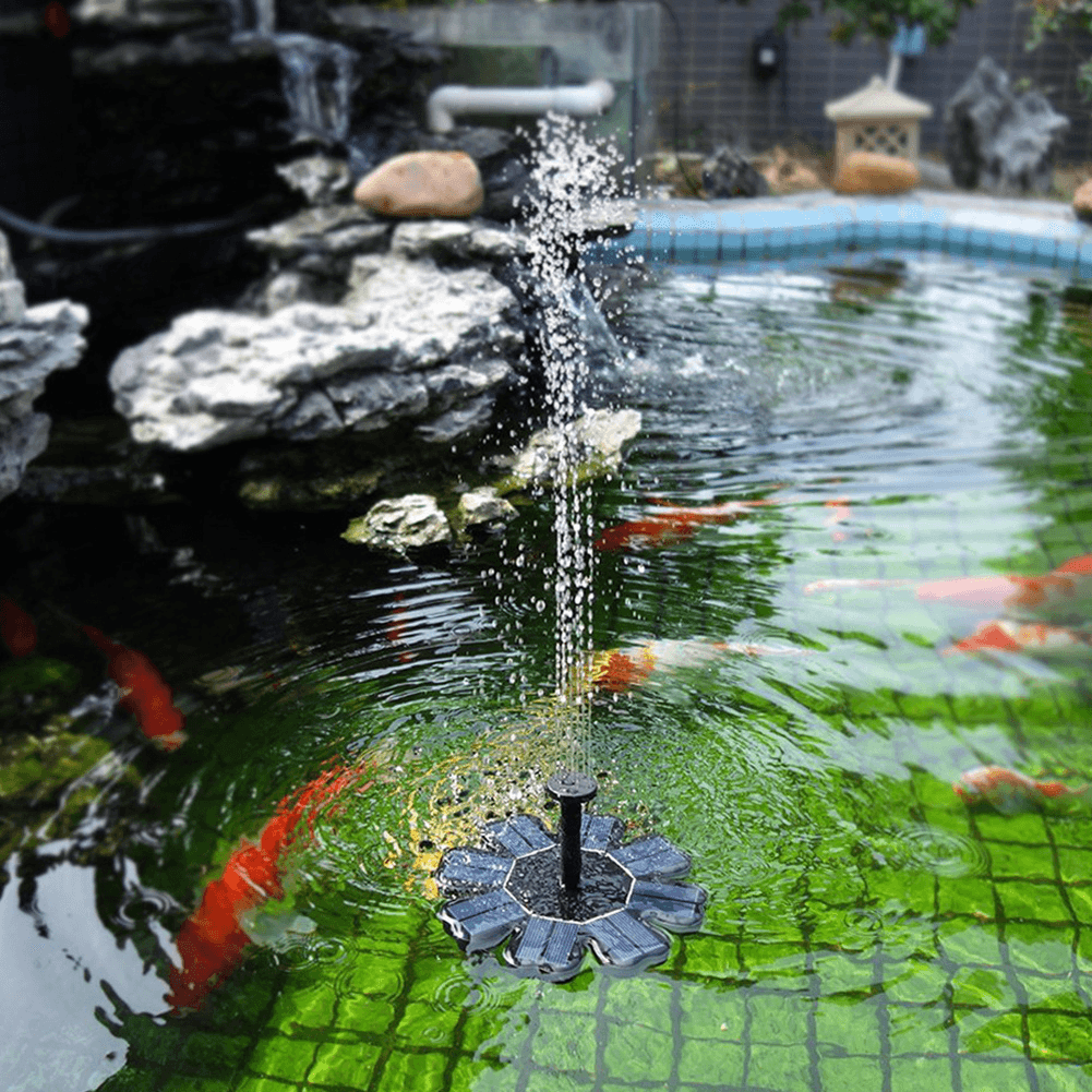 image-Solar Power Floating Fountain Garden Pool Pond Watering Kit