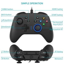 image-Wired Gaming Controller Joystick Gamepad with Dual-Vibration