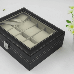 image-10 Compartments High-grade Leather Watch Collection Storage Box