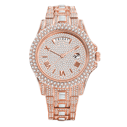 image-Dual Calendar Quartz Watches Luxury Full Diamond Watches For Men