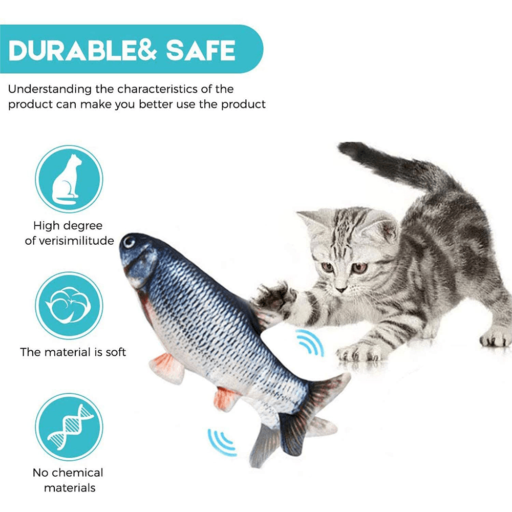 image-Electronic Floppy Fish Cat Toy Moving Fish Toy for Cats