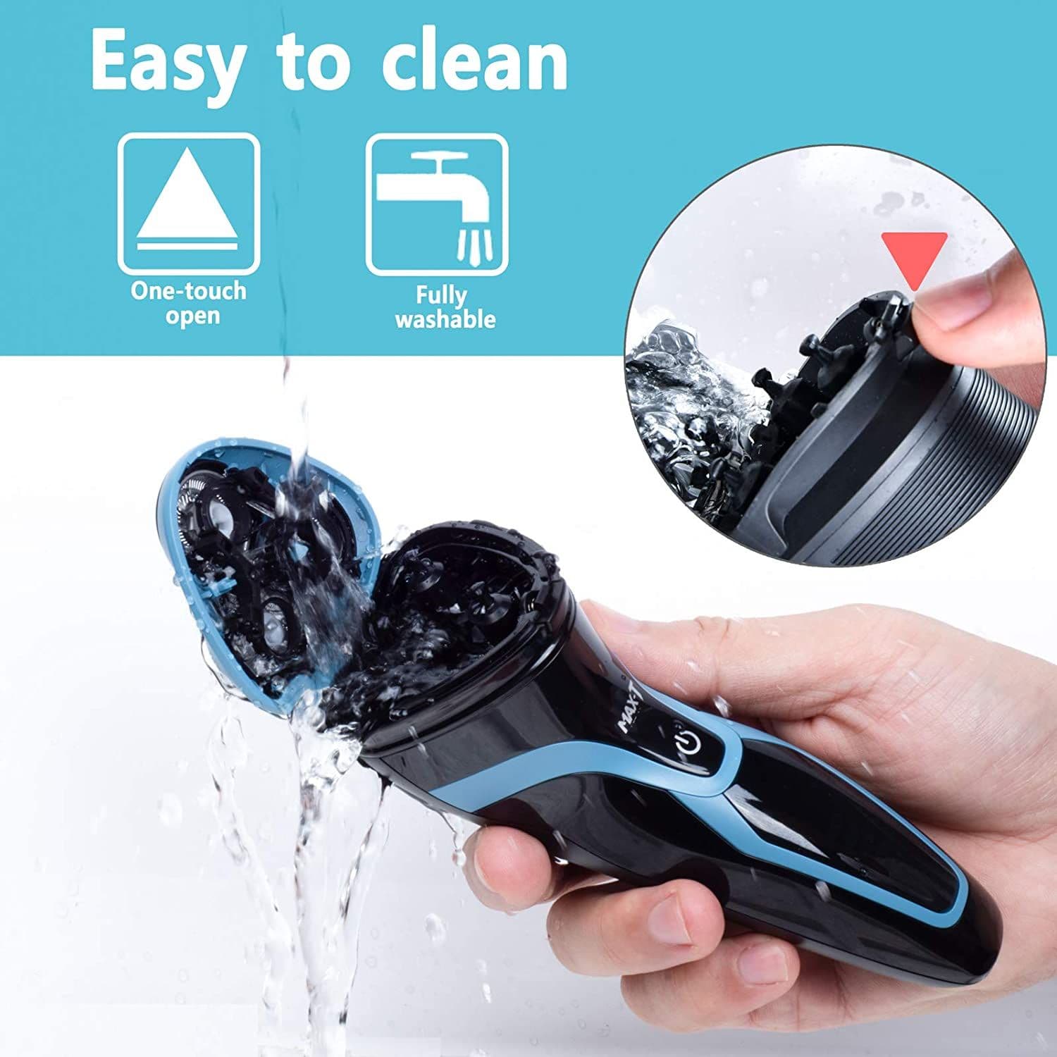 image-Electric Razor for Men Waterproof IPX7 Electric Shaver