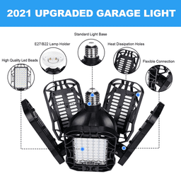 image-12000LM 6500K 5-Panels Adjustable100W LED Garage Light