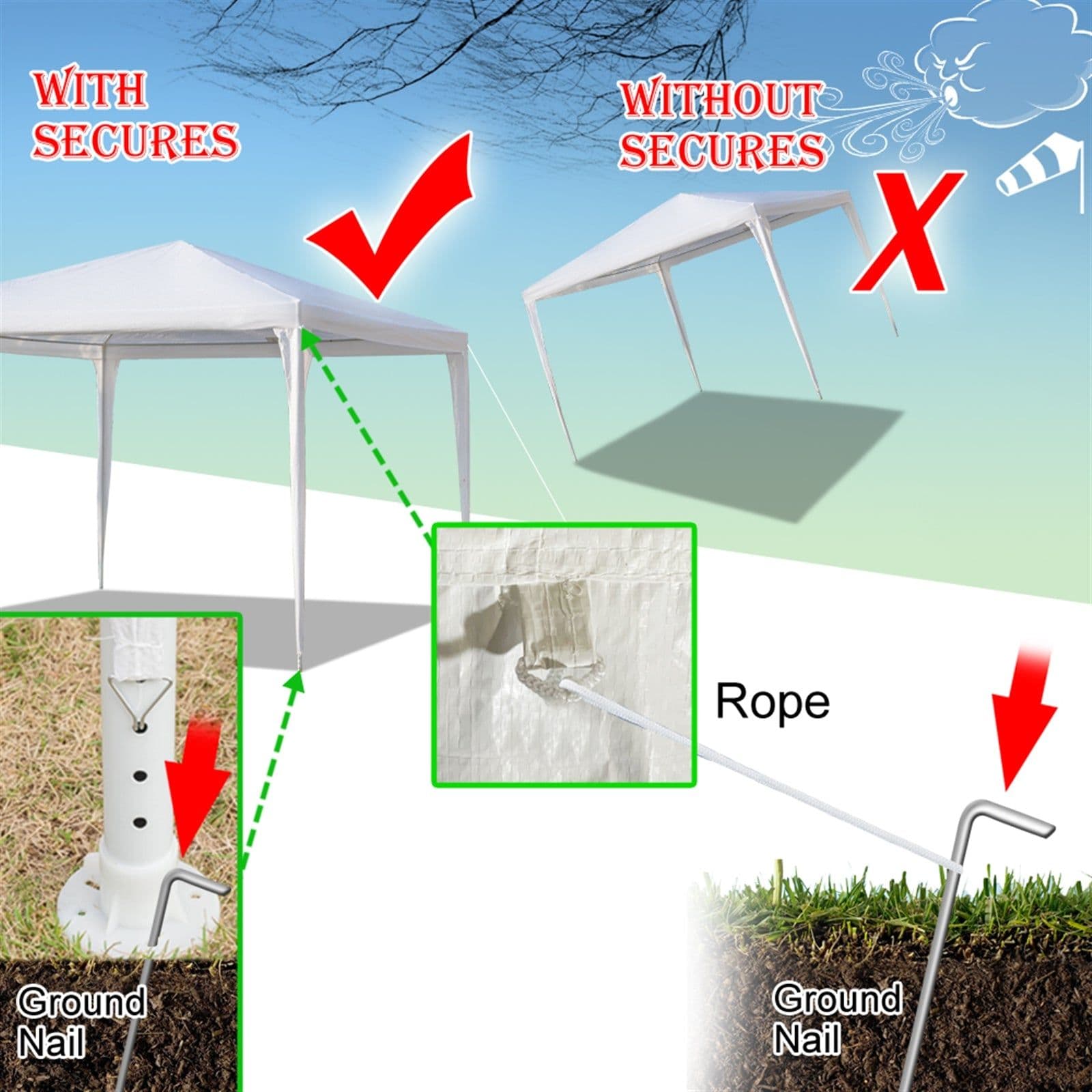 image-3 x 3m Four Sides Portable Home Use Waterproof Tent