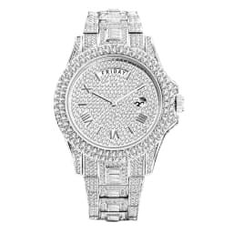 image-Dual Calendar Quartz Watches Luxury Full Diamond Watches For Men