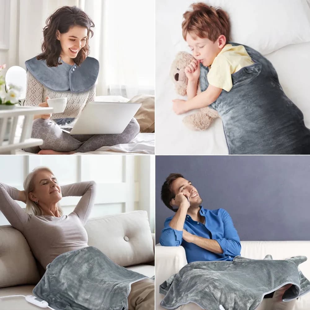 image-Electric Heating Pad Heated Shawl for Shoulder and Neck Heating