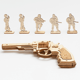 image-3D Wooden Puzzle Games Revolver Model Building Kits Toys