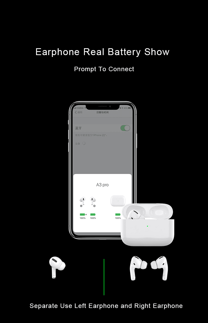 image-A3 Airpods Pro TWS In Ear Sport Wireless Headset For Apple Android