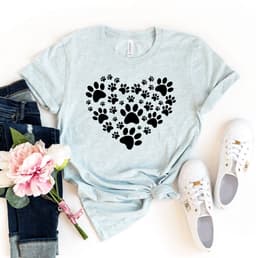 image-Bella Canvas Paw Heart T-shirt