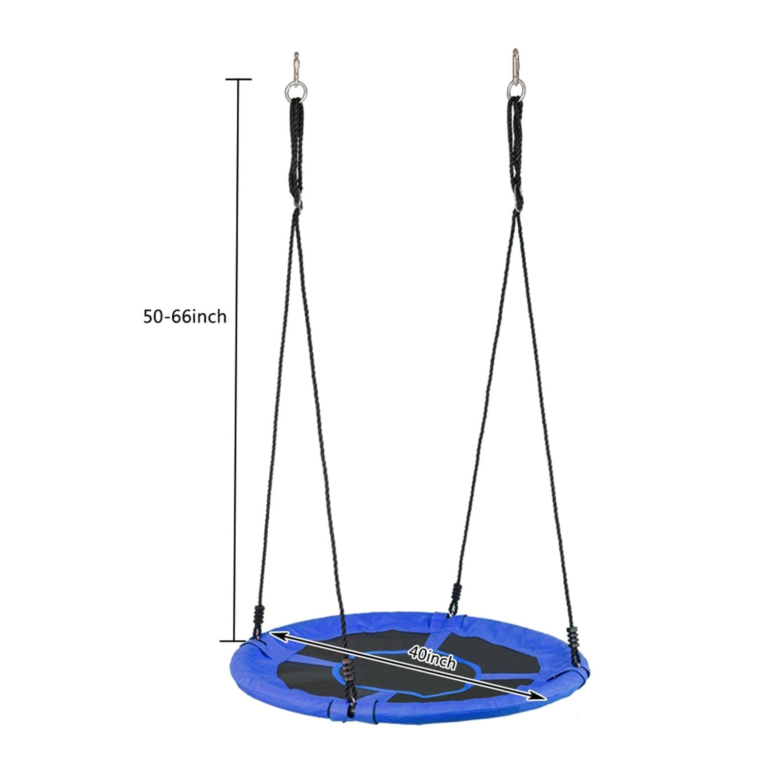 image-40" Kids Outdoor Round Net Hanging Rope Nest Tree Swing