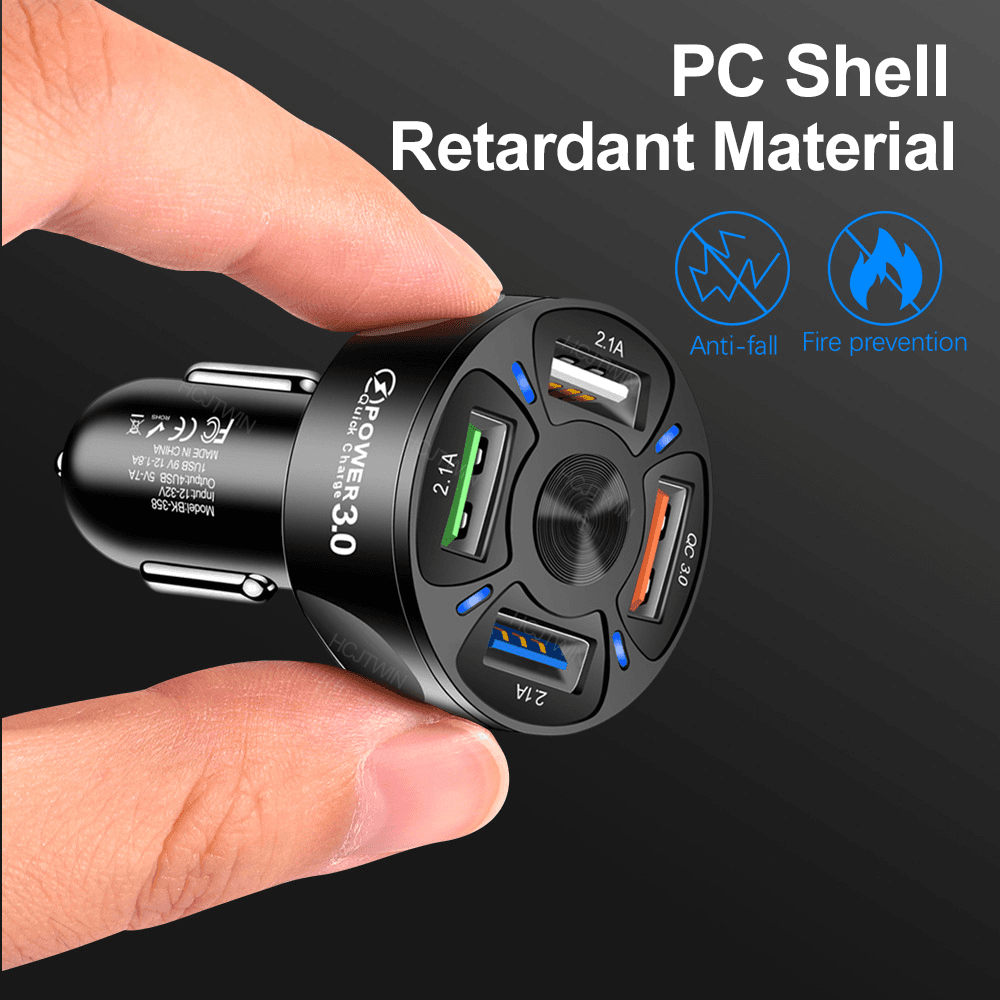 image-4 USB Car Charger Fast 7A QC3.0 Quick Car Chargr Adapter