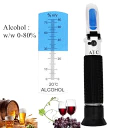 image-Alcohol Refractometer ATC Liquor Tester Alcoholometer 0-80%
