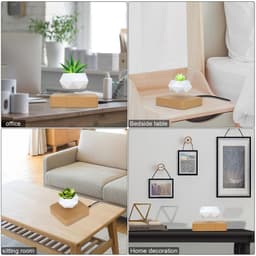 image-Novelty Levitating Rotation Flowerpot Magnetic Levitation FlowerPot